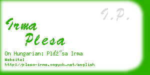 irma plesa business card